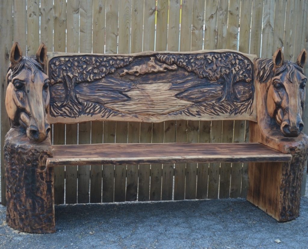 Wonderful The Art Of Chainsaw Carving Horse Head Bench With Shaving Horse And Spoon Mule Thoughts - Office Furniture