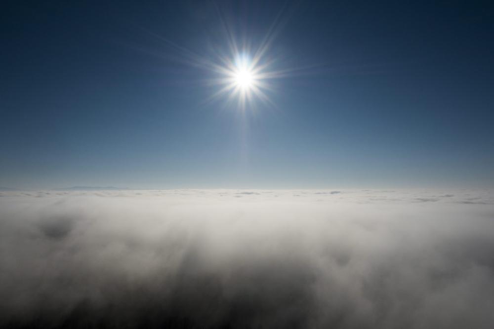 Köd Salgótarján Salgóbánya városrésze felett 2015. december 24-én