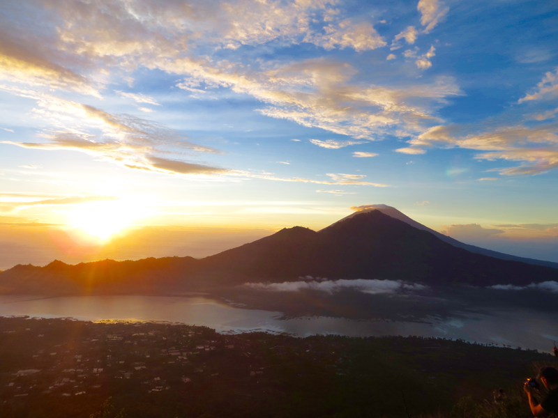 Napfelkelte a Batur vulkán tetejéről, Bali